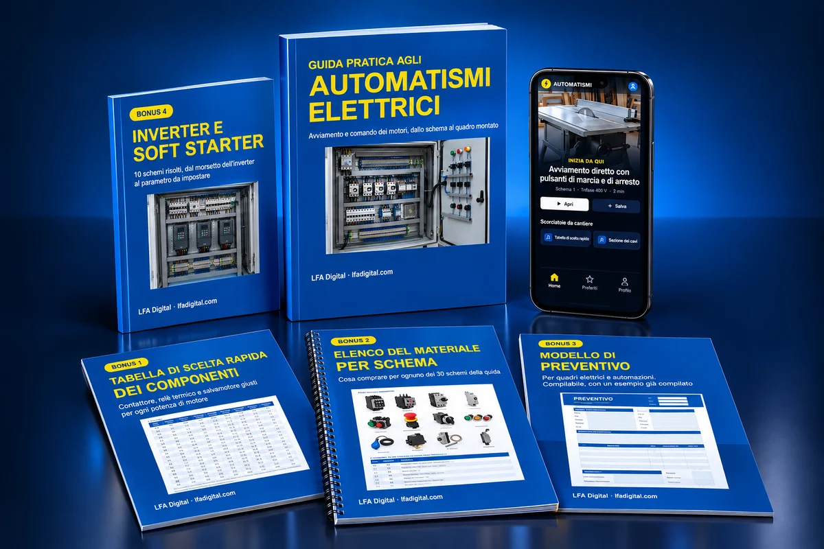 Tutto quello che ricevi: la Guida Pratica agli Automatismi Elettrici, l'app sullo smartphone e i 4 bonus